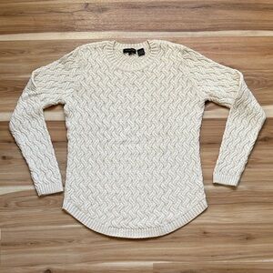 JEANNE PIERRE Cream Textured Knit Sweater